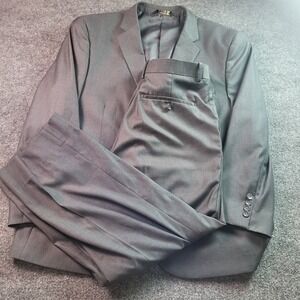 Caravelli Mens Grey Suit Jacket and Pants Tailored Fit Business‎ Casual  44S 38W